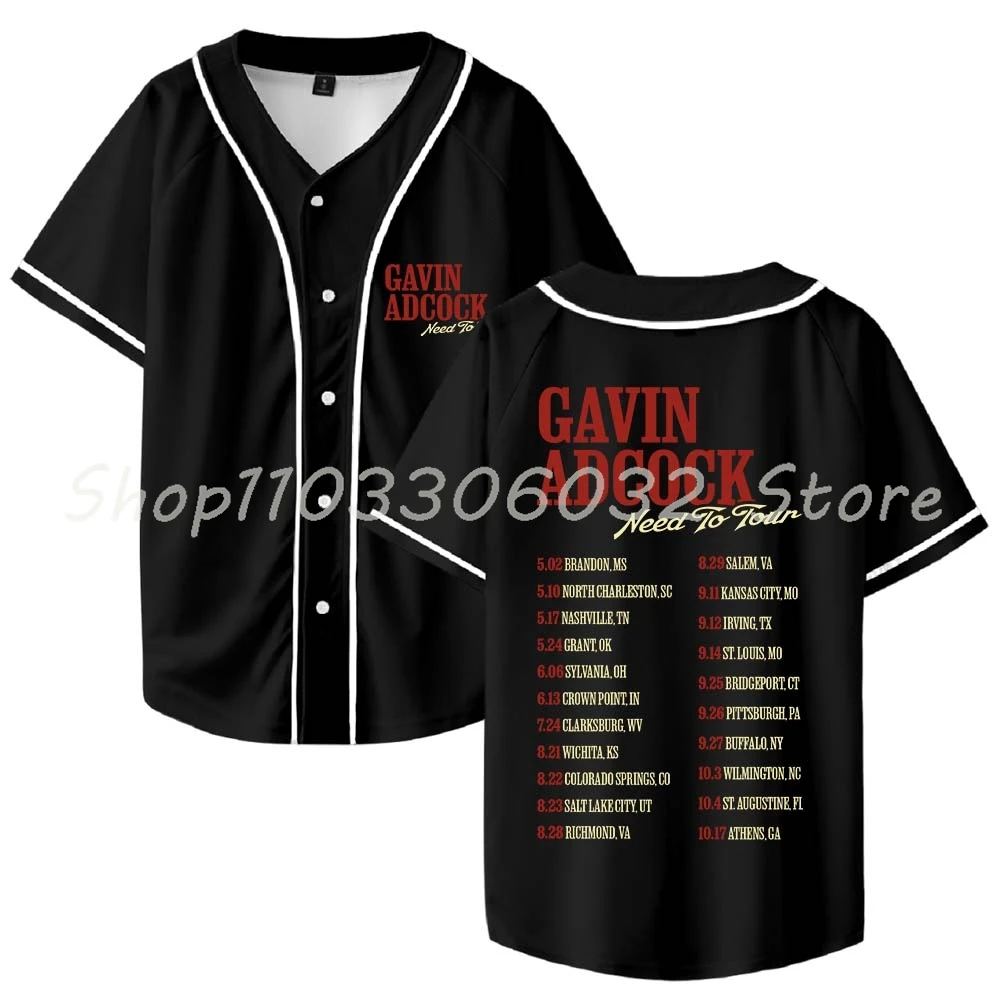 Gavin Adcock Need To Tour 2025 Merch Baseball Jersey V-Neck Shirt Women Men Short Sleeve Streetwear Clothes