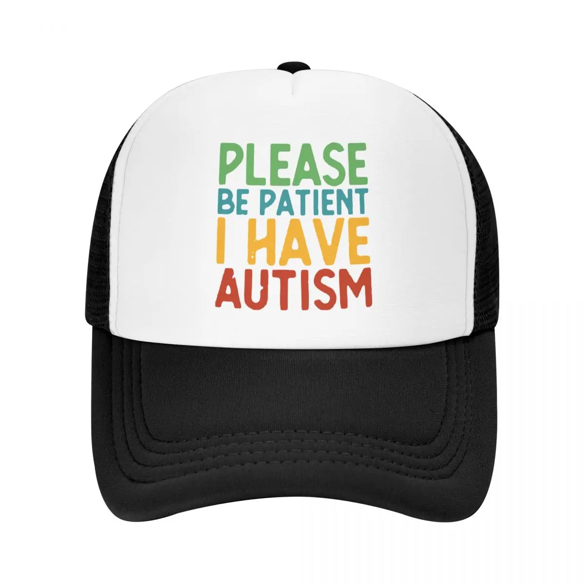 

NEW Unisex Hats Please Be Patient I Have Autism Logo Mesh Baseball Cap Casual Dad Hat Trucker Caps