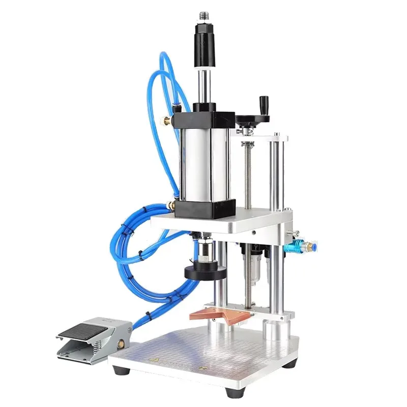 Pneumatic Plastic Glass Seasoning Bottle Press Capping Machine Perfume Vial Spray Cap Collar Pressing Machine Seal Tool