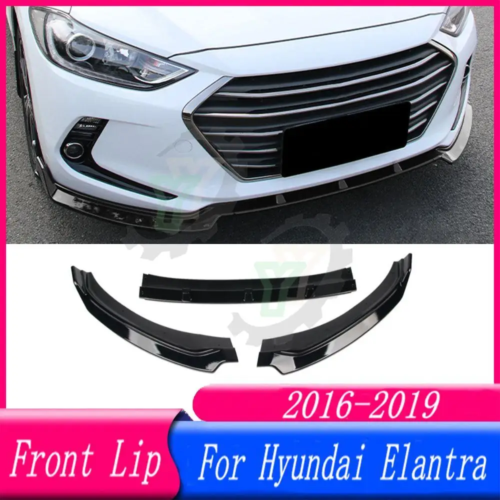 

3PCS Car Front Bumper Lip Spoiler Splitter Diffuser Detachable Body Kit Cover Guard For Hyundai Elantra 2016 2017 2018 2019