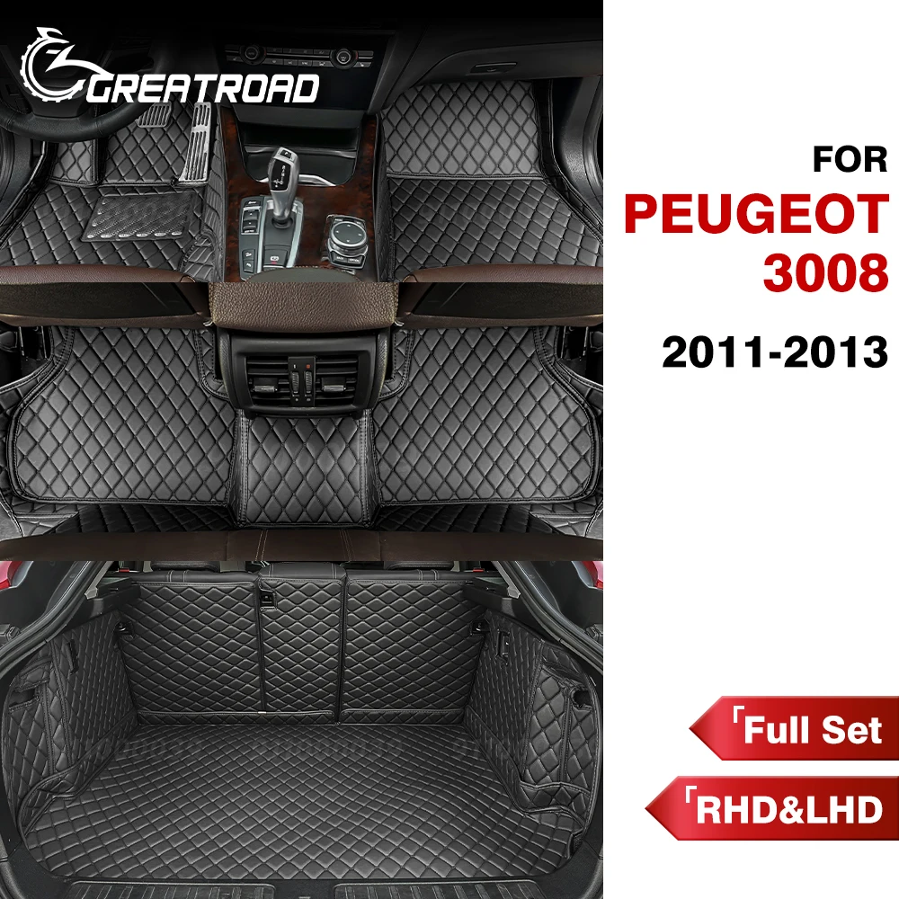 

Автомобильные коврики и коврики для багажника для Peugeot 3008, 2011, 2012, 2013, индивидуальные автомобильные подкладки для ног, разноцветные аксессуары для интерьера