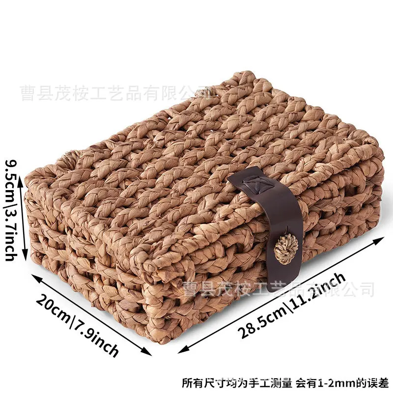 Handmade Woven Flip Top Storage Box Home Woven Storage Container Grass Woven Decorative Box In Stock Ready To Ship
