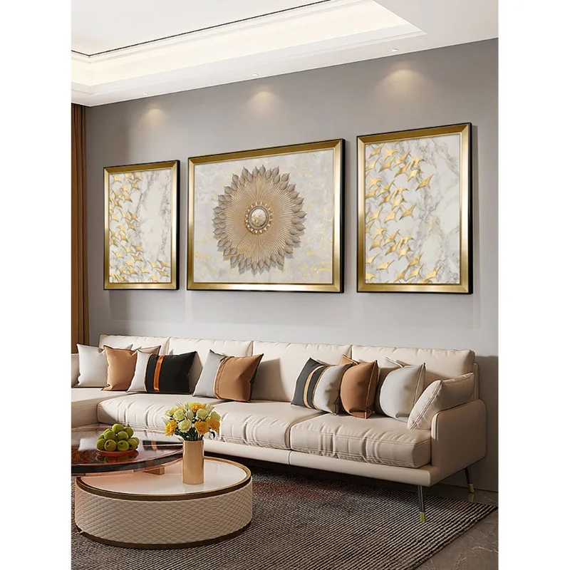 Europäischer Stil, Wohnzimmer, Hintergrundwand, dekorative Malerei, leichter Luxus, modern, dreidimensional, hochwertig