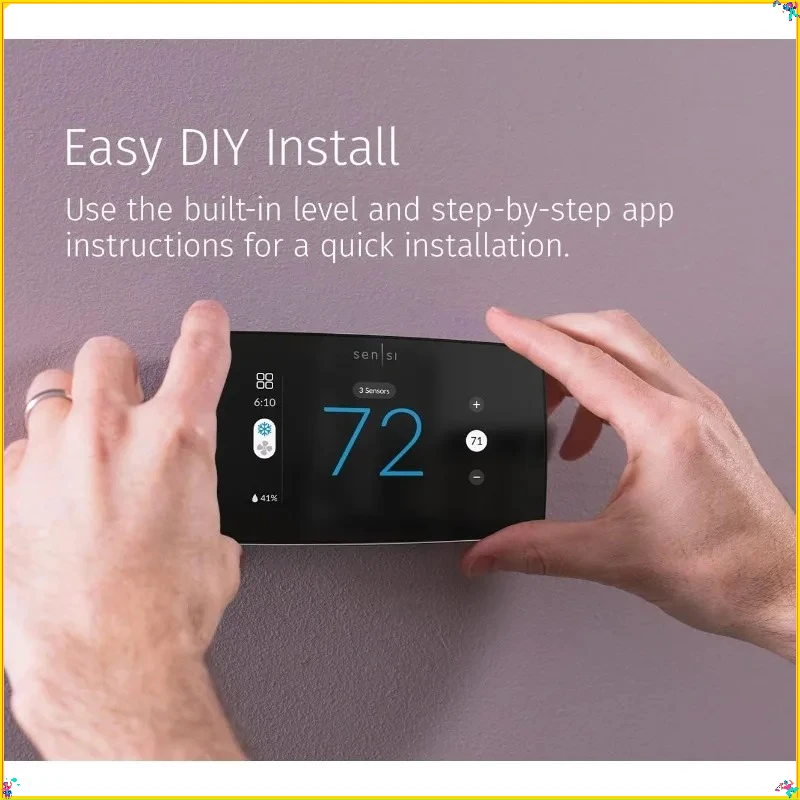 Smart Thermostat, 100 Yrs Expertise, Wi-Fi Programmable Touchscreen, Energy Saving & Easy DIY Installation