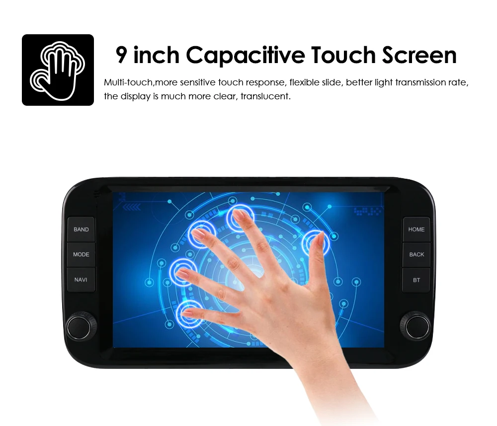 Hizpo 9-Zoll 2Din Android Auto Autoradio für Fiat Panda 2013 - 2024 Multimedia GPS-Navigation RDS DSP SWC 4G BT WiFi CarPlay – Detail 7