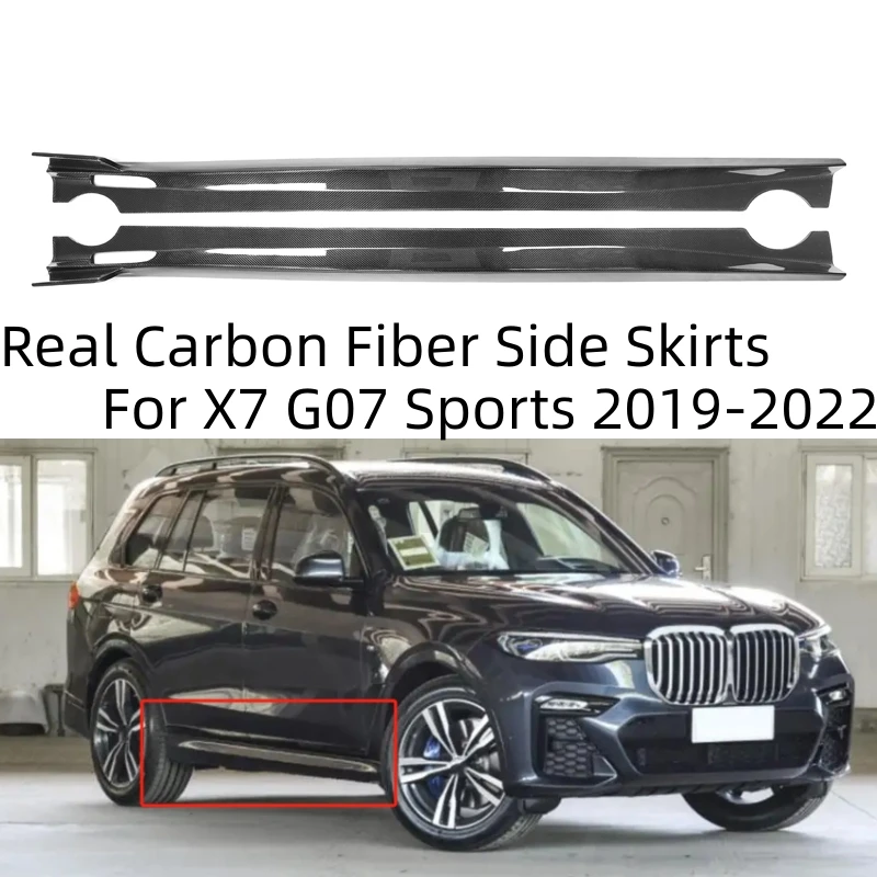 Real Carbon Fiber Side Skirts Extension Lip Panel Fit For BMW X7 G07 M-Sports 2019-2022 Carbon Fiber Wide Body Kits