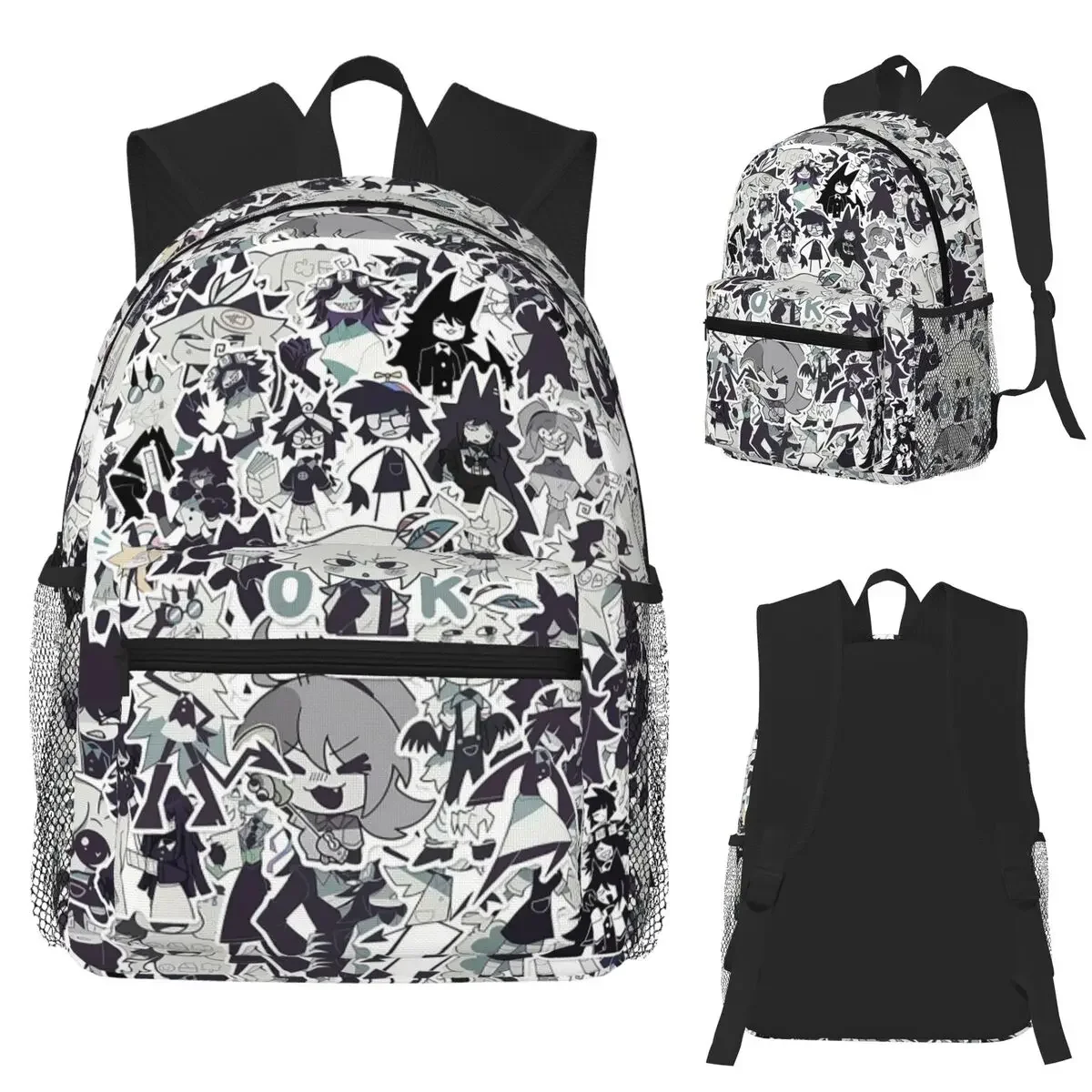 Fundamental Paper Education Doodle Game Student Backpack School Bag Hiking Travel Daypack for Men Women Bookbag Shoulder Bags