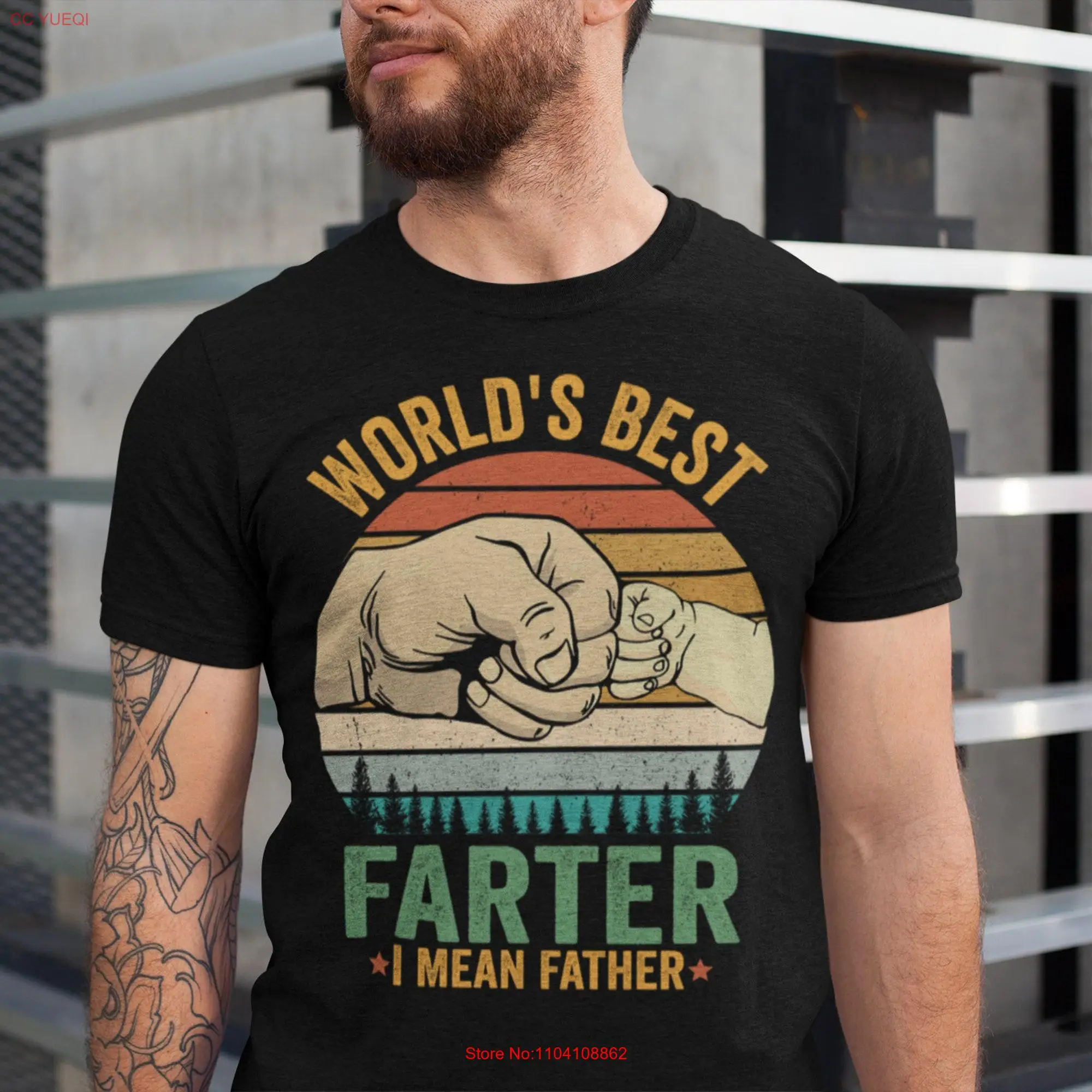 World's Best Farter I Mean Father T Shirt Funny Fathers Day Husband Humor for Men Dad long or short sleeves