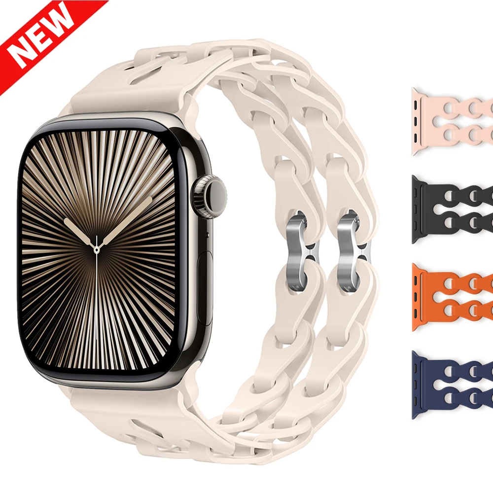 Colorful Sport Band For Apple Watch 46mm Strap Women Slim Waterproof Bracelet For Iwatch Series 10 42mm Ultra 49mm 38/40/44/45mm