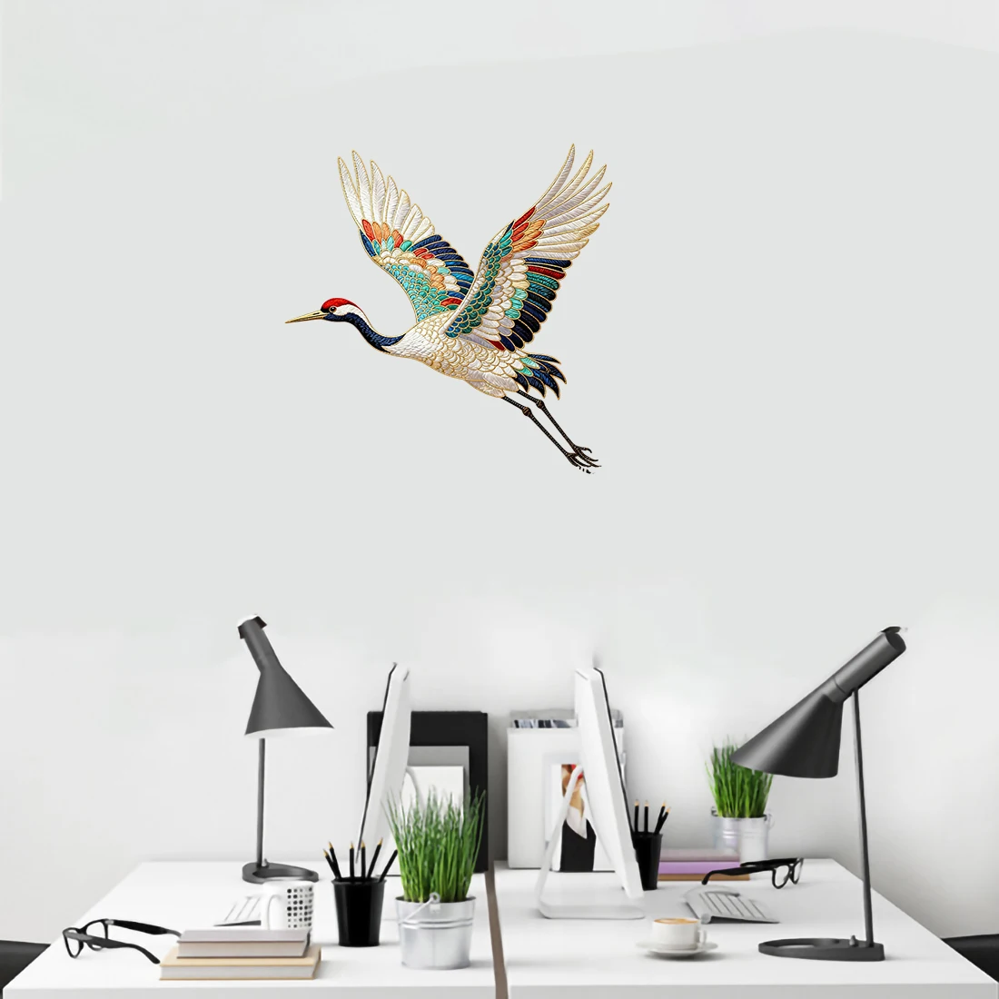 Three Ratels CD319 Beautiful Crane Wall stickers for home decoration Computer furniture decals car decal