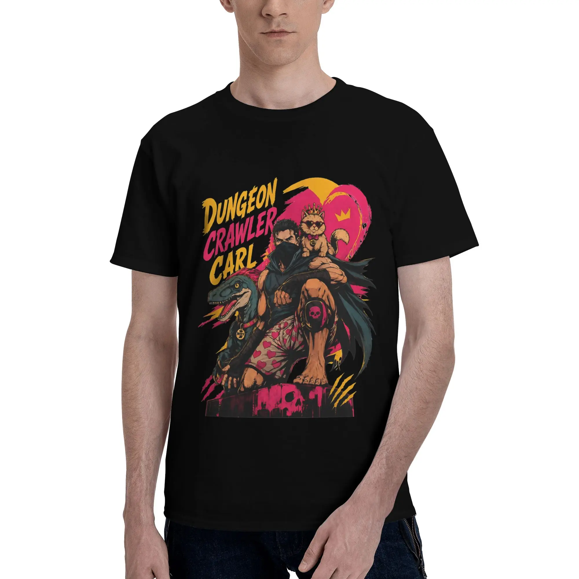 Men Women Graphic Printing Carl And The Princess Donut and Mongo Dungeon Crawler Carl   Tee T Shirt 100% Cotton  T-shirts