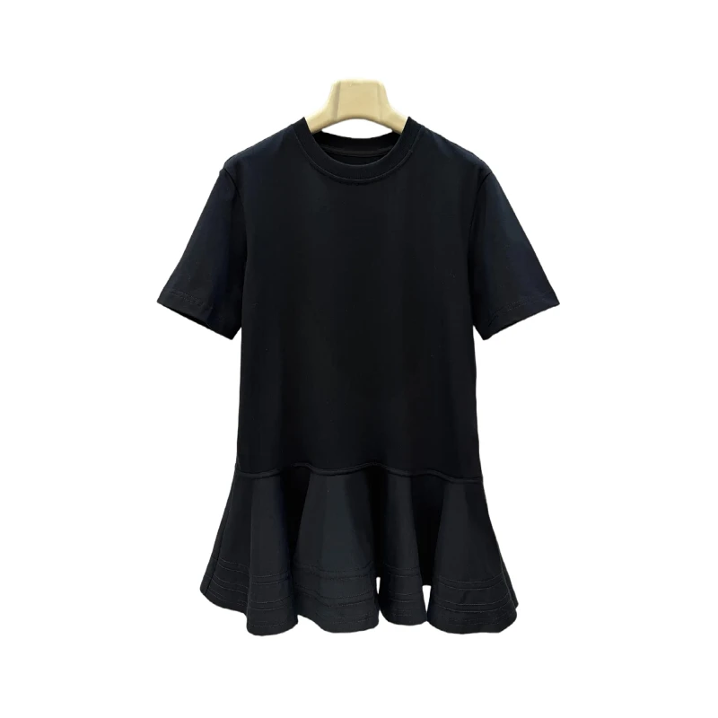 2026ss summer luxury new women's high quality ruffles short sleeve t-shirt ladies casual tank tops tee