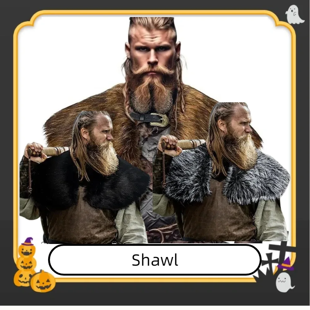 

Viking Fur Shoulder Cape - Medieval Fur Cloak for Renaissance Role Play