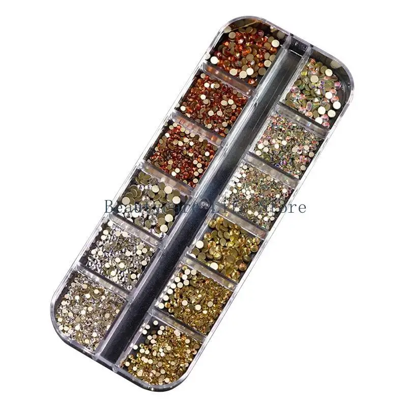 652C Art Strassstones runde Flachback -Kristallnagel -Edelsteine ​​für Nägel Kunst Handwerk DIY