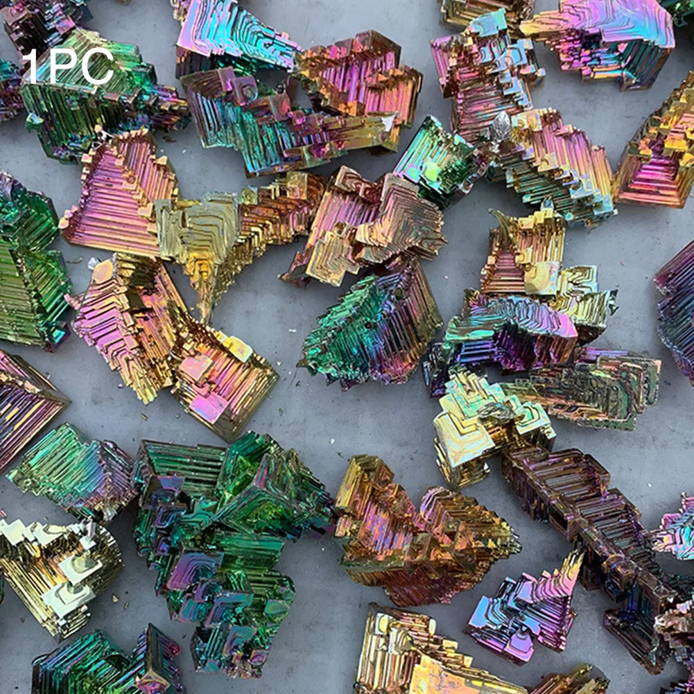 Handcraft Rainbow Specimen Metal Stone Rare Mineral Gem Bismuth Ore Rough Gift Art Irregular Healing Natural Home Decor