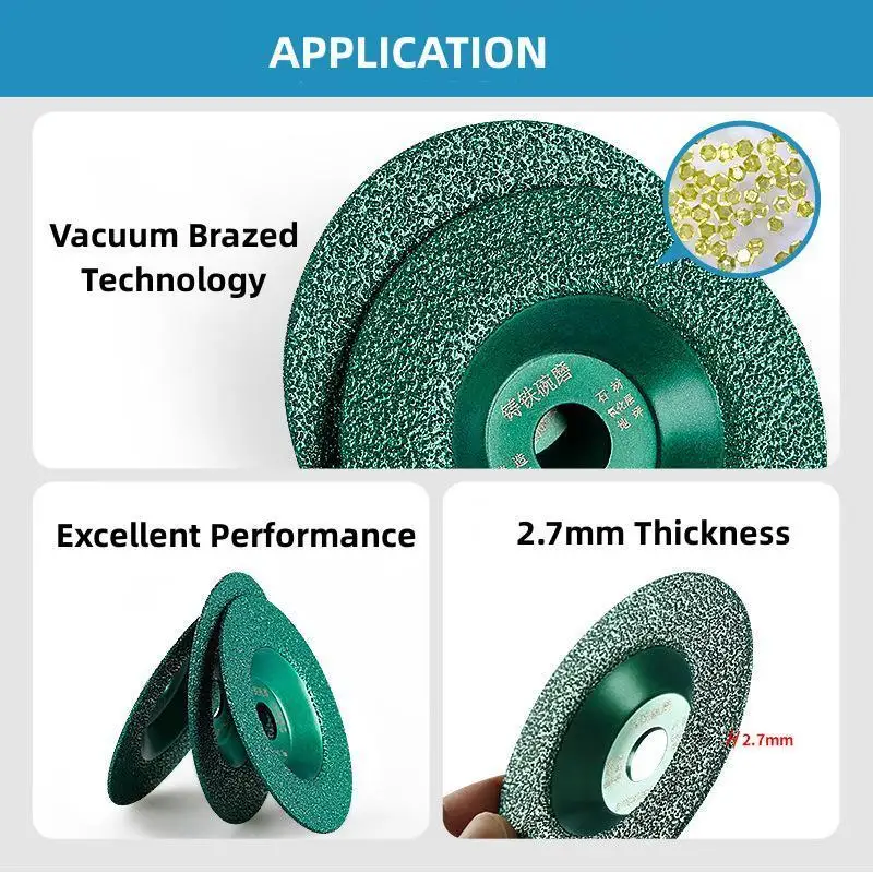 100*16mm Vacuum Brazing Diamond Grinding Disc Thickening Silicon Carbide Grinding Wheel Cup Iron Stainless Steel Grinding Disc