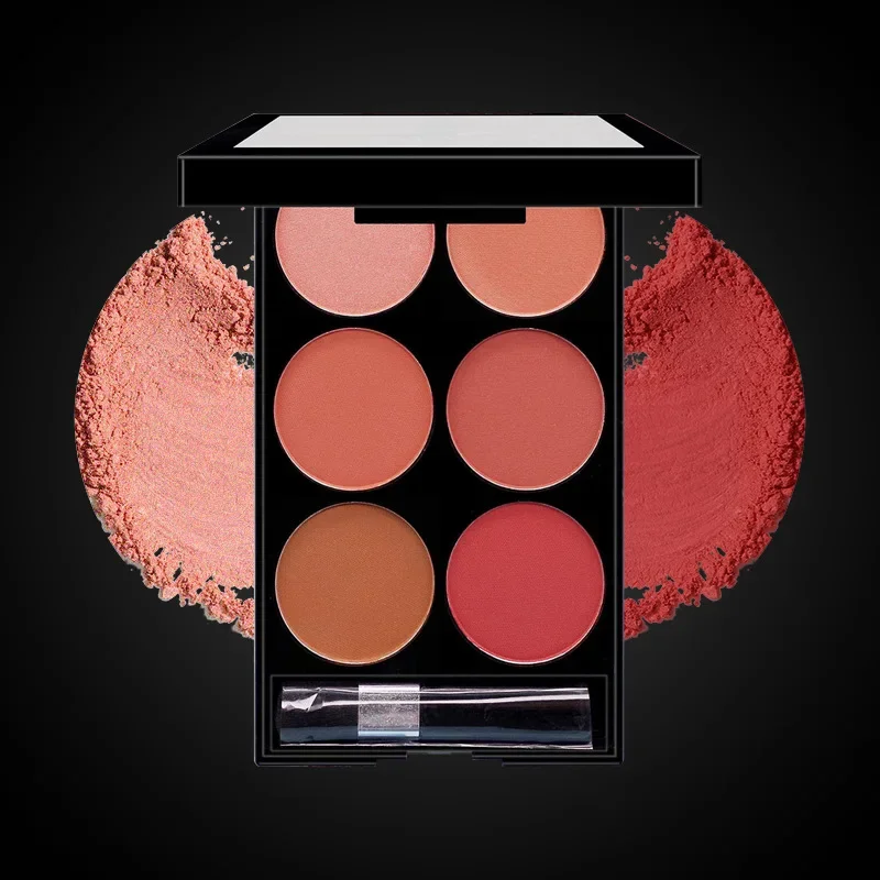 MISS ROSE Alles-in-één lade Zeskleurige matte Blush Oogschaduw Concealer Hoogglans Herstellende Europese en Amerikaanse gezichtsmake-up