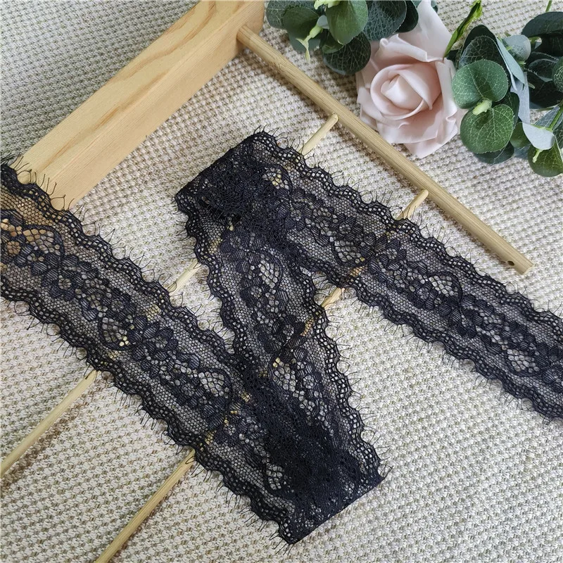 4CM Black Eyelash Lace Edge Sewing Skirt Edge Cuff Collar Accessories