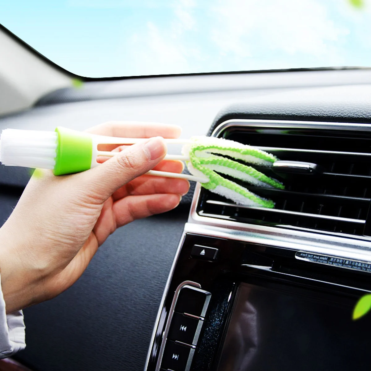 12 Pcs/1 Handle Brush Automotive Detail Computer Cleaning Anti-Static Dust Cars Duster Gap Tool Ventilation