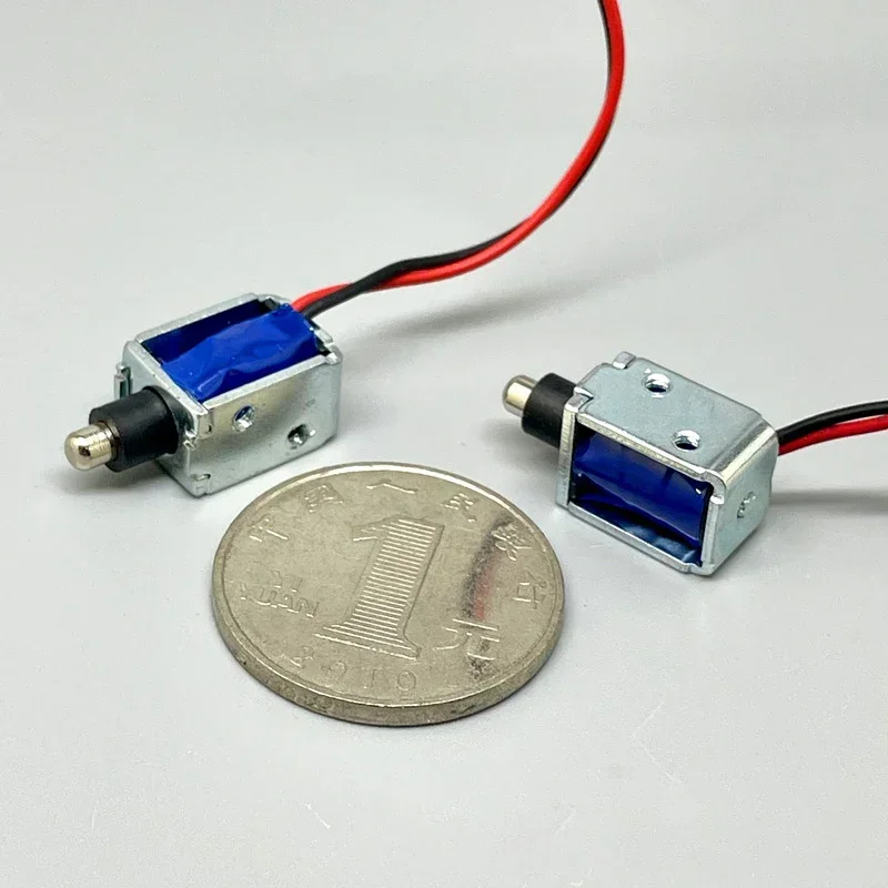 Open Frame Mini Push Pull Solenoid Electromagnet, DC 5V 3mm Stroke Small Electromagnetic Electric Magnet for Smart Door Lock