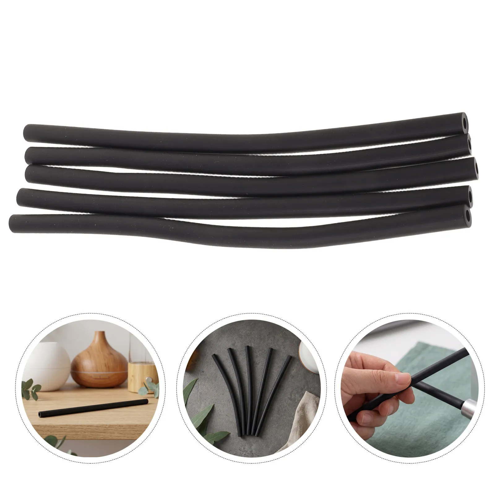 5Pcs Essential Oil Diffuser Tubing 19Cm Testing Bottle Rubber Hose Replacement for Perfume Sample Flask Scent