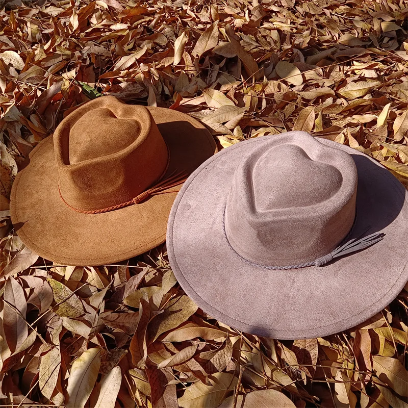 

LOVE модная замшевая шляпа с широкими полями 9,5 см, шляпа-федора для мужчин и женщин, осенне-зимняя фетровая джазовая шляпа, церковные шляпы-федоры, сомбреро Mujer