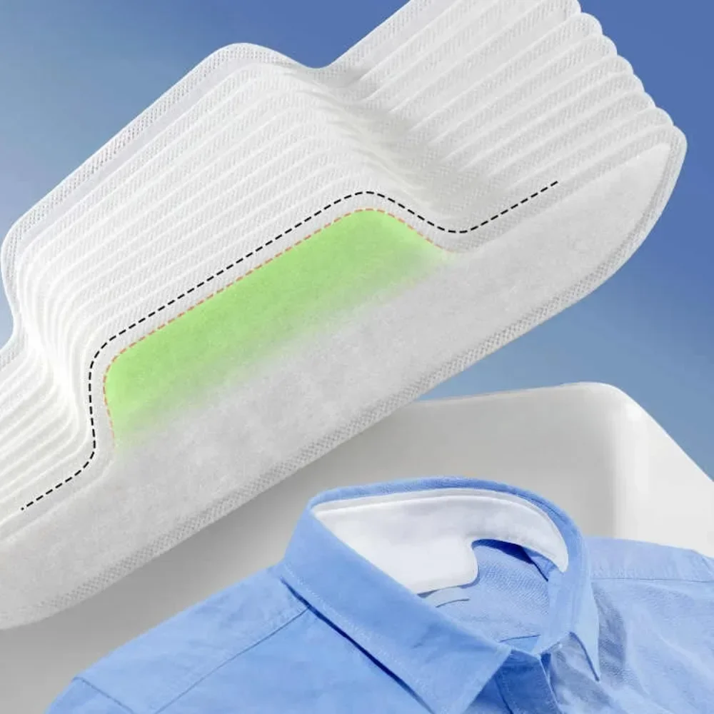 10PCS Disposable Sweat Pads Self-Adhesive T-Shirt Neck Collar Sweat Absorbent Sticker Hat Anti-dirty Sweat Absorbing Strips