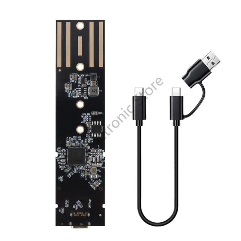 R2LF Clear M.2 Drive Enclosure Ssds Case USB3.1 Type C 10Gbps Data Transfer Compatible for Multiple Ssds Models