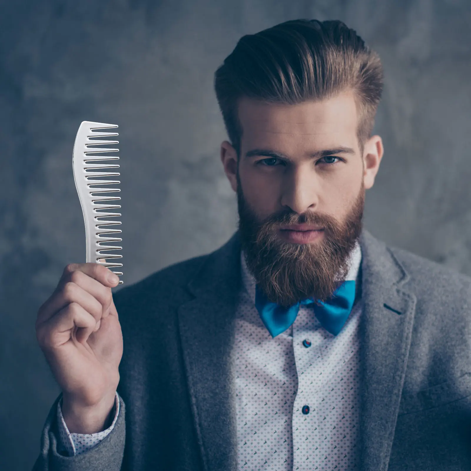 

Расческа для волос с широкими зубьями для мужчин, гладкая укладка в салоне, удобная расческа для распутывания влажных и сухих волос