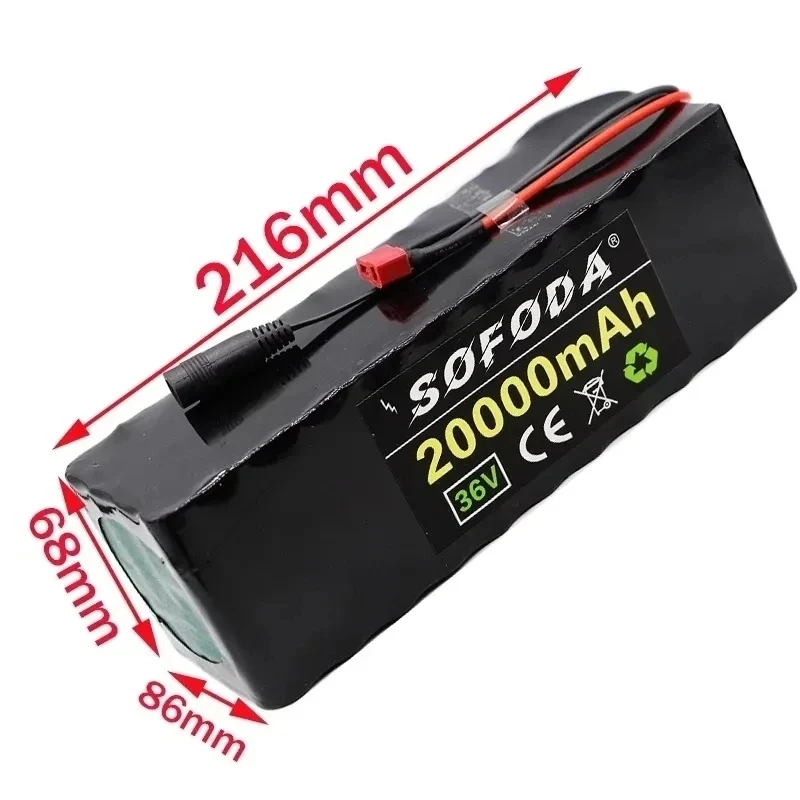 36V battery 10S4P 20Ah battery pack 1000W high power battery 42V 20000mAh Ebike electric bicycle BMS Capacity Indicator+charger