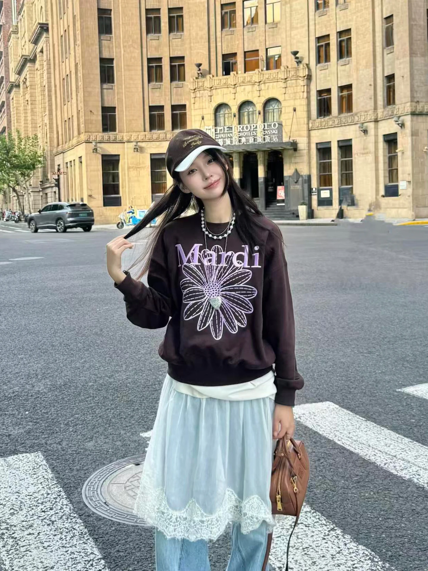 

Loose Long Sve Pure Cotton T-irt Women's Base Layer Top Printed Casual Sle Daily Wear Comfortable Fit round Ne Tee