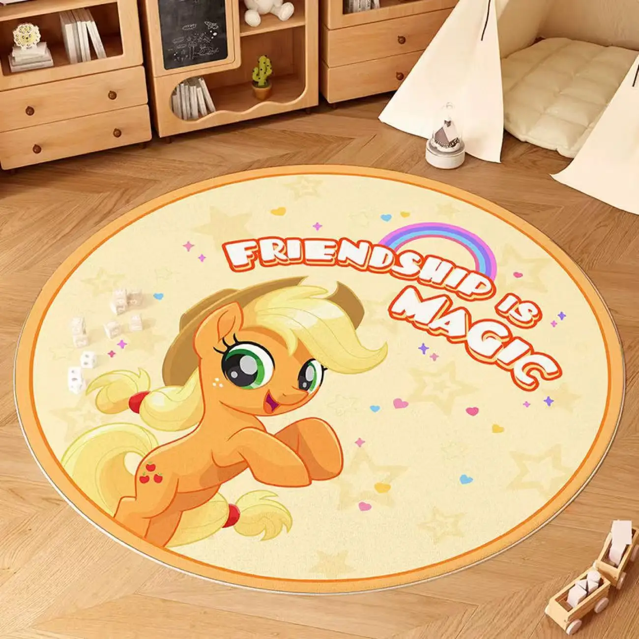 My Little Pony Cartoon-Bodenmatte, dickes Flanell-Komfort-Fußpolster, rutschfest, wasserabsorbierend, Eingangsfußmatte, Badezimmer, dekorativ
