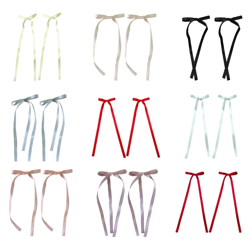 Jepit Rambut Ikatan Simpul Panjang Jepit Rambut Gaya 2000-an Jepit Rambut Tandan Baletcore Manis DropShipping