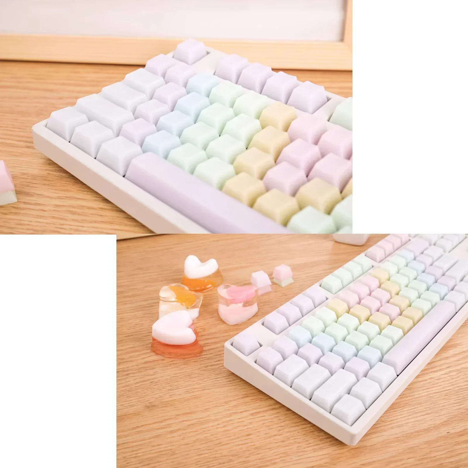 Imagem -04 - Teclado Mecânico do Arco-íris Pom Jelly Conjunto de Perfis Oem Suporte Retroiluminado Keycap Cor Presente Acessório 108 Chaves