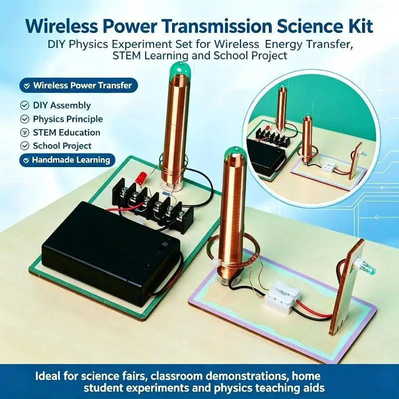 1 Set Wireless Power Transmission DIY Component Kit Educational Science Toy for Teenagers Physics Experiment Practice