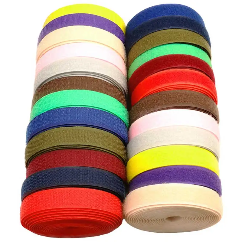 2/5/10Meter Sew on Hook and Loop Colour 20mm Non-Adhesive Fabric Fastener Interlocking Tape Nylon Strips Sticky DIY Craft Supply