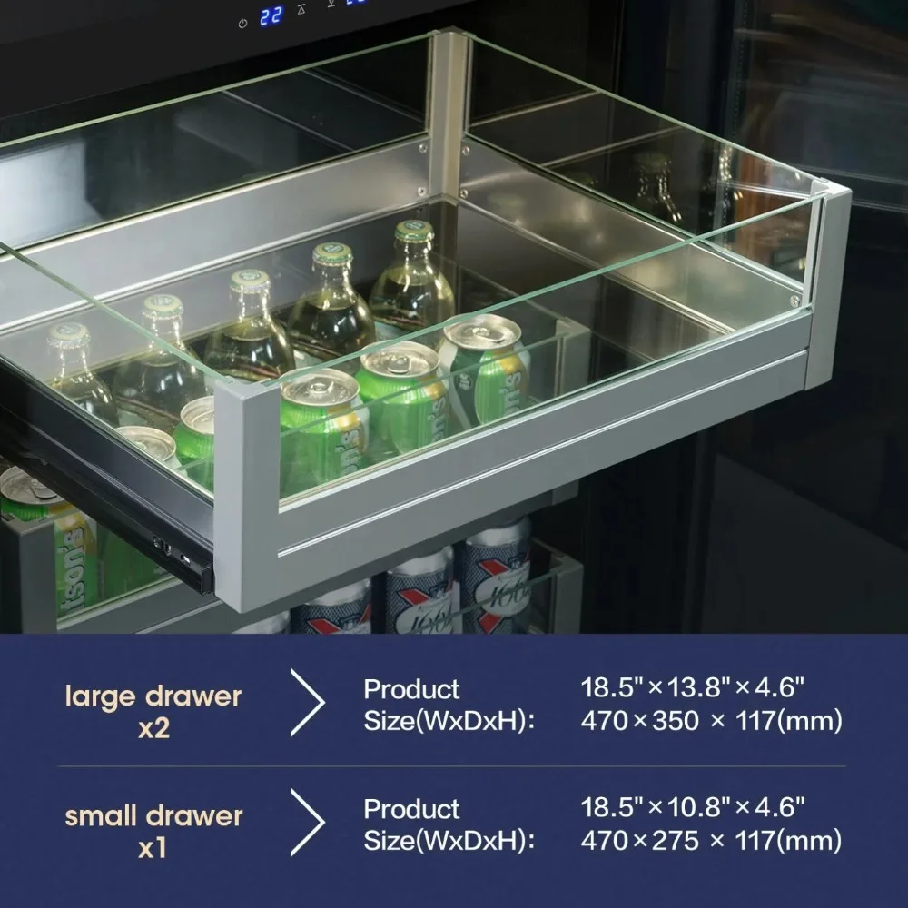 Selling Commercial Stainless Steel Double-Temperature Beverage Freezer Single Glass Door Digital Display Locking