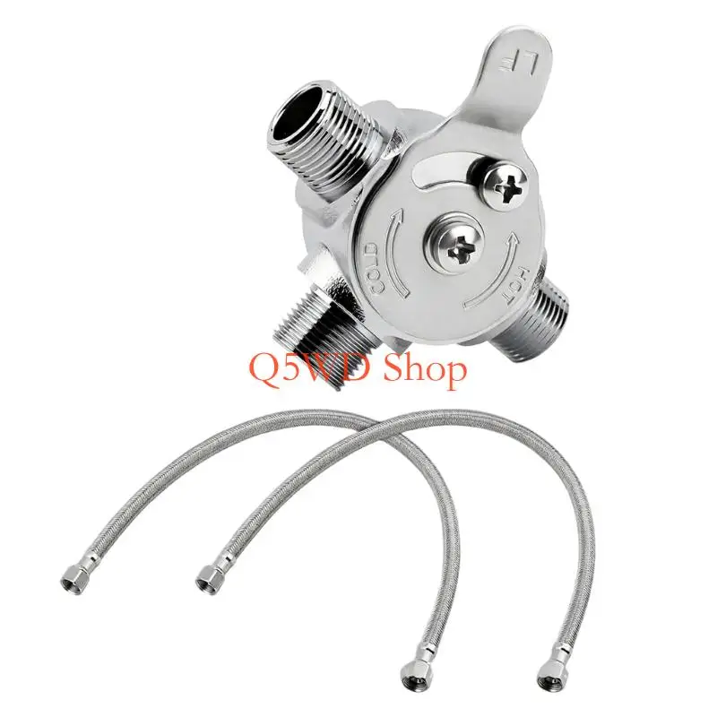 Q5WD Under Counter Water Mixing Valves Stainless Steel Manual Adjustable Mixing Valves Easy to Use for Kitchen Bathroom Sink