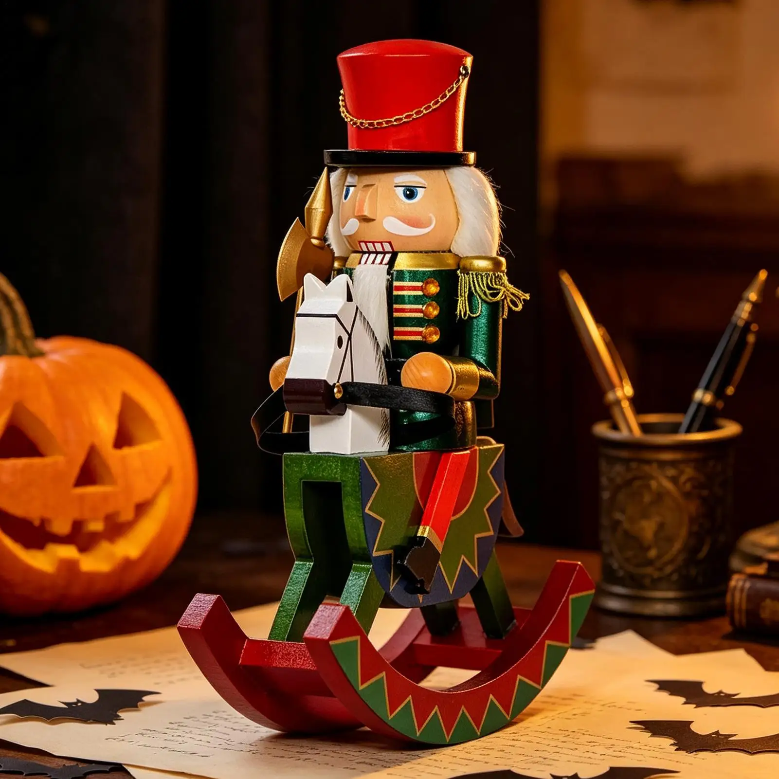 Christmas Nutcracker Ornaments Festival Holiday Decoration Statue Rocking Horse Soldier Nutcracker Statues For Living Room