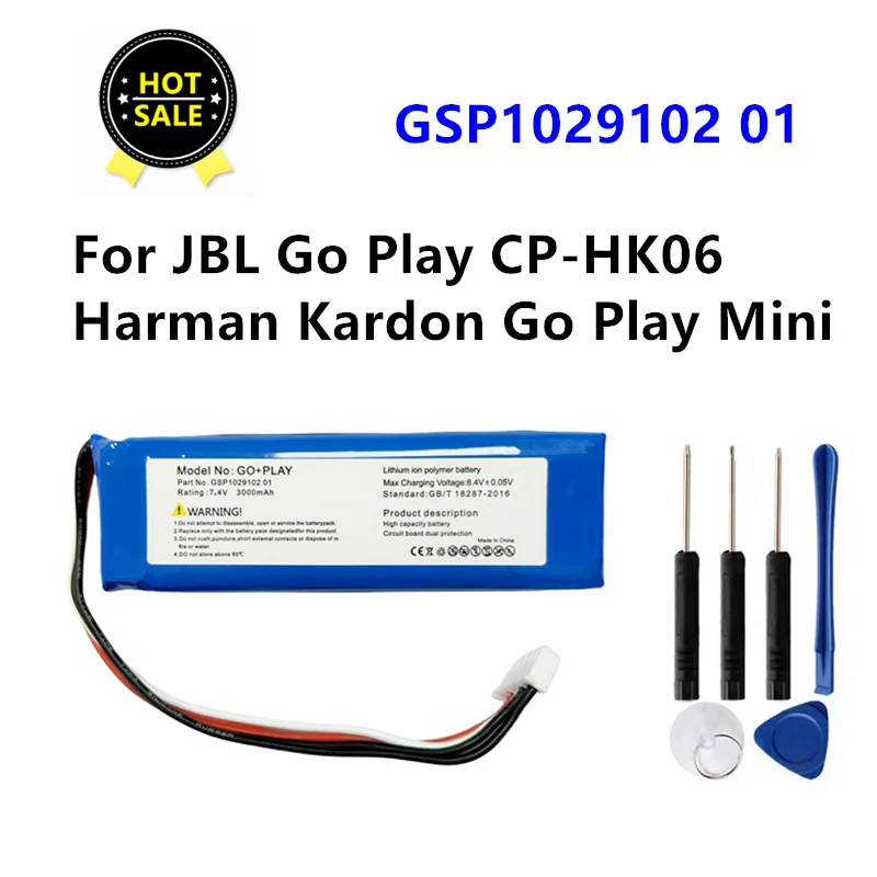 New GSP1029102 01 Battery For Harman Kardon Go Play Mini For JBL Go Play CP-HK06 Bluetooth Speaker Battery 3000mAh