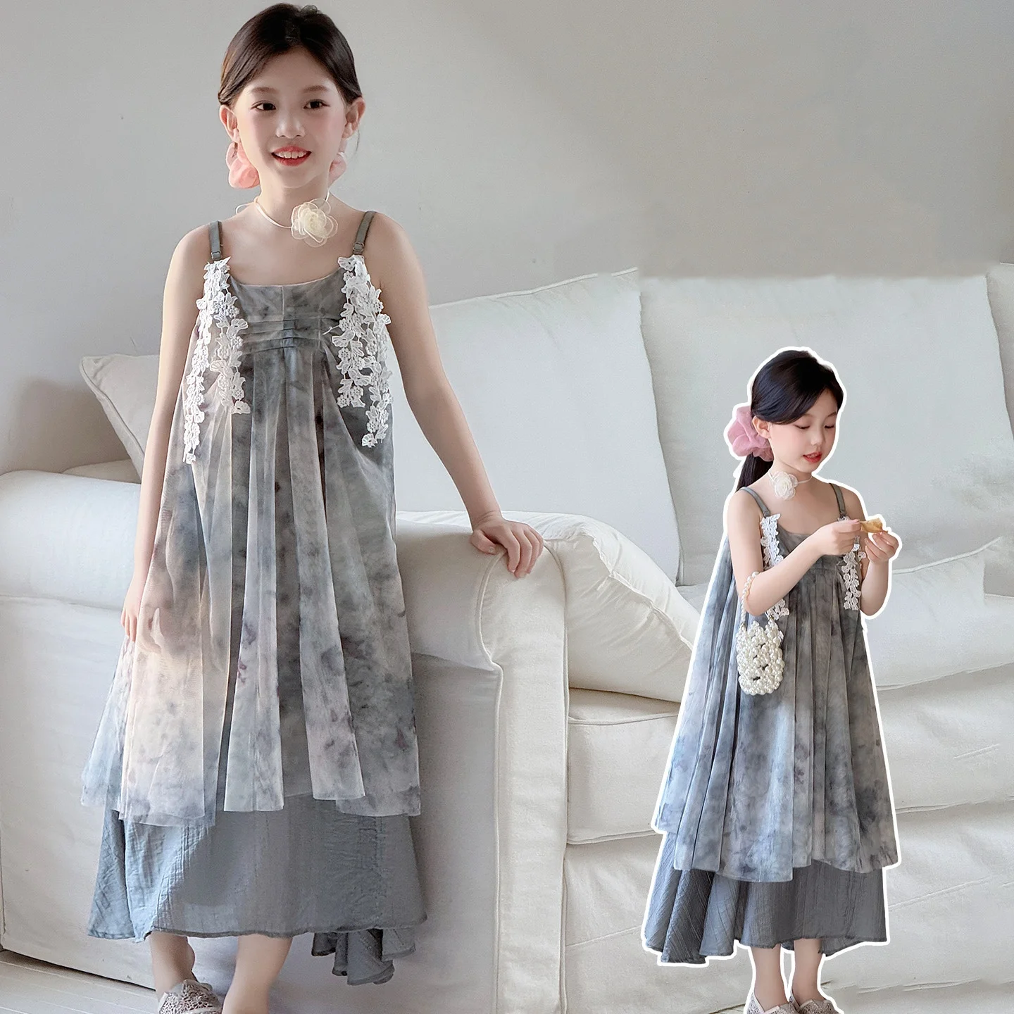 

Платья для маленьких девочек, размер 6-14 лет, милое платье трапециевидной формы в корейском стиле, детское летнее платье без рукавов, повседневная модная одежда для малышей