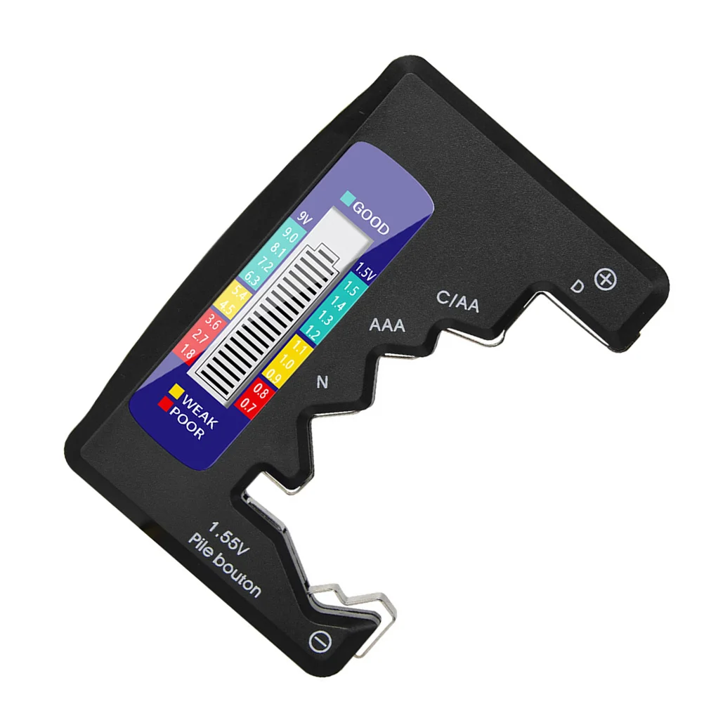 

1Pcs ABS Test Device Universal for Aa Aaa N 9V Lr44 Portable Checker with Color Meter Good Low Replace