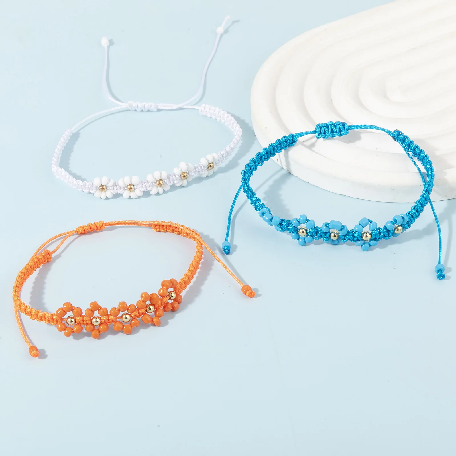 

2025 браслет из бисера ручной работы с цветами, креативный узор в богемном стиле, регулируемый ручной работы, модный комплект браслетов из бисера