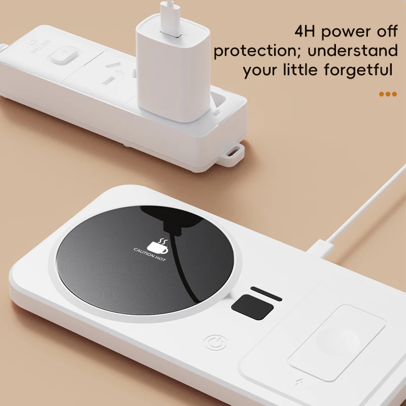 2 in 1 Wireless Charging Thermostatic Cup Mat Coffee Milk Heating Cup Three Gears Heating Control Cup Mat