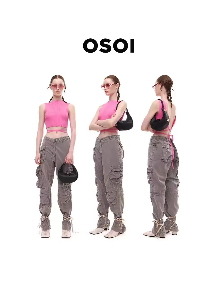 OSOI-Bolso coreano con curva de Luna para mujer, bolsa de media luna de mano, informal, a la moda, de un hombro, para axilas