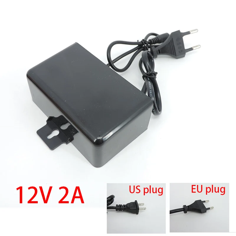 AC/DC 12V 2A 2000ma CCTV Camera Power Supply Adaptor Outdoor Adapter Charger EU US Plug for CCTV Video Camera