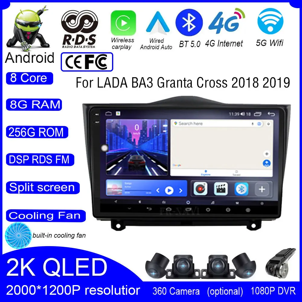 

9" Android 14 Car Radio For LADA BA3 Granta Cross 2018 2019 Multimedia Video Player GPS Navigation WiFi Carplay Head Unit