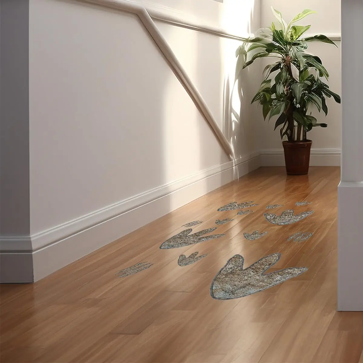 Dinosaur Footprint Floor Wall Decals Removable Vinyl Dino Track Stickers For Kids Nursery Bedroom Dinosaur Theme