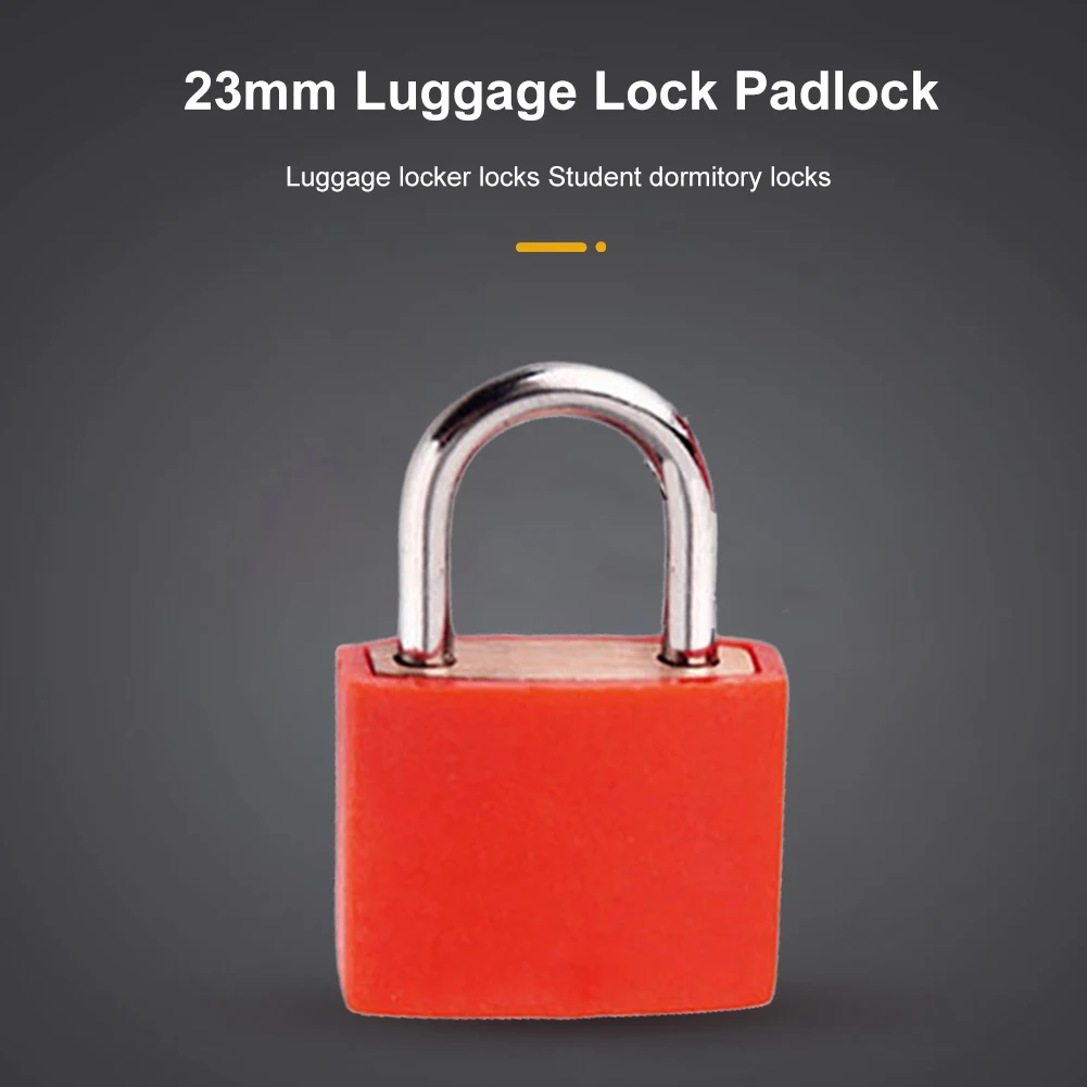 6pcs Keyed Padlock with 2 Keys Baggage Lock Zinc Alloy Plastic Case Drawer Luggage Padlock 23MM for School Dormitory Gym Locker