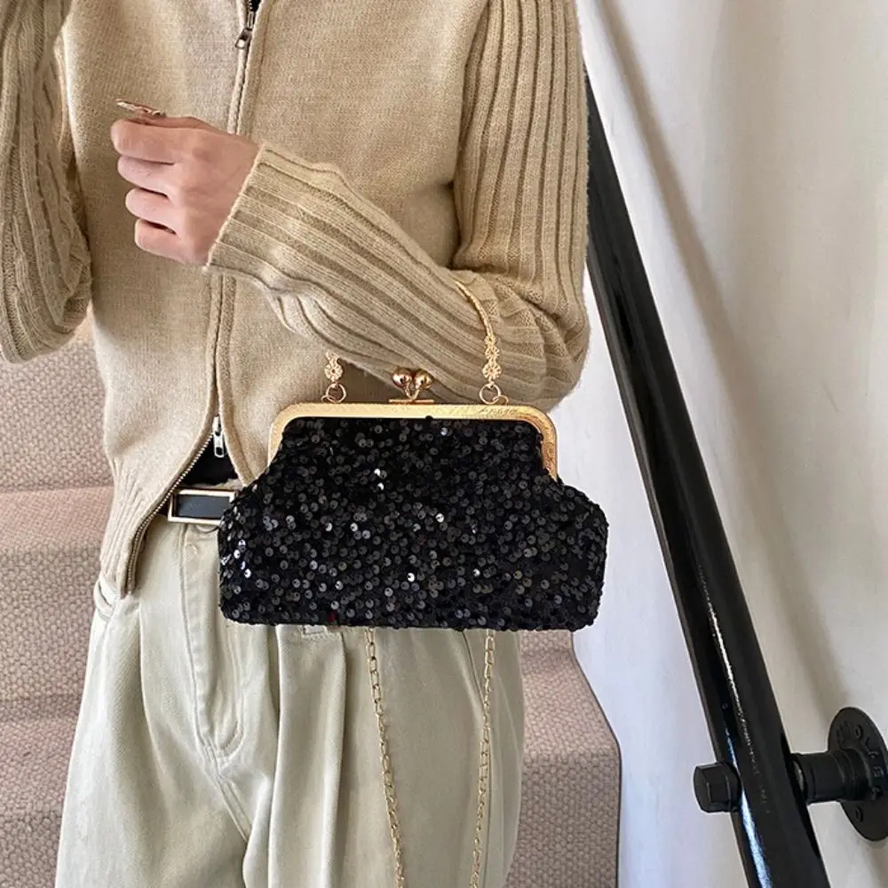 

Elegant Shiny Sequins Shoulder Bag Handbag Clutch Bag Evening Banquet Bag Small Purse Luxury Banquet Chain Bag Dinner Party